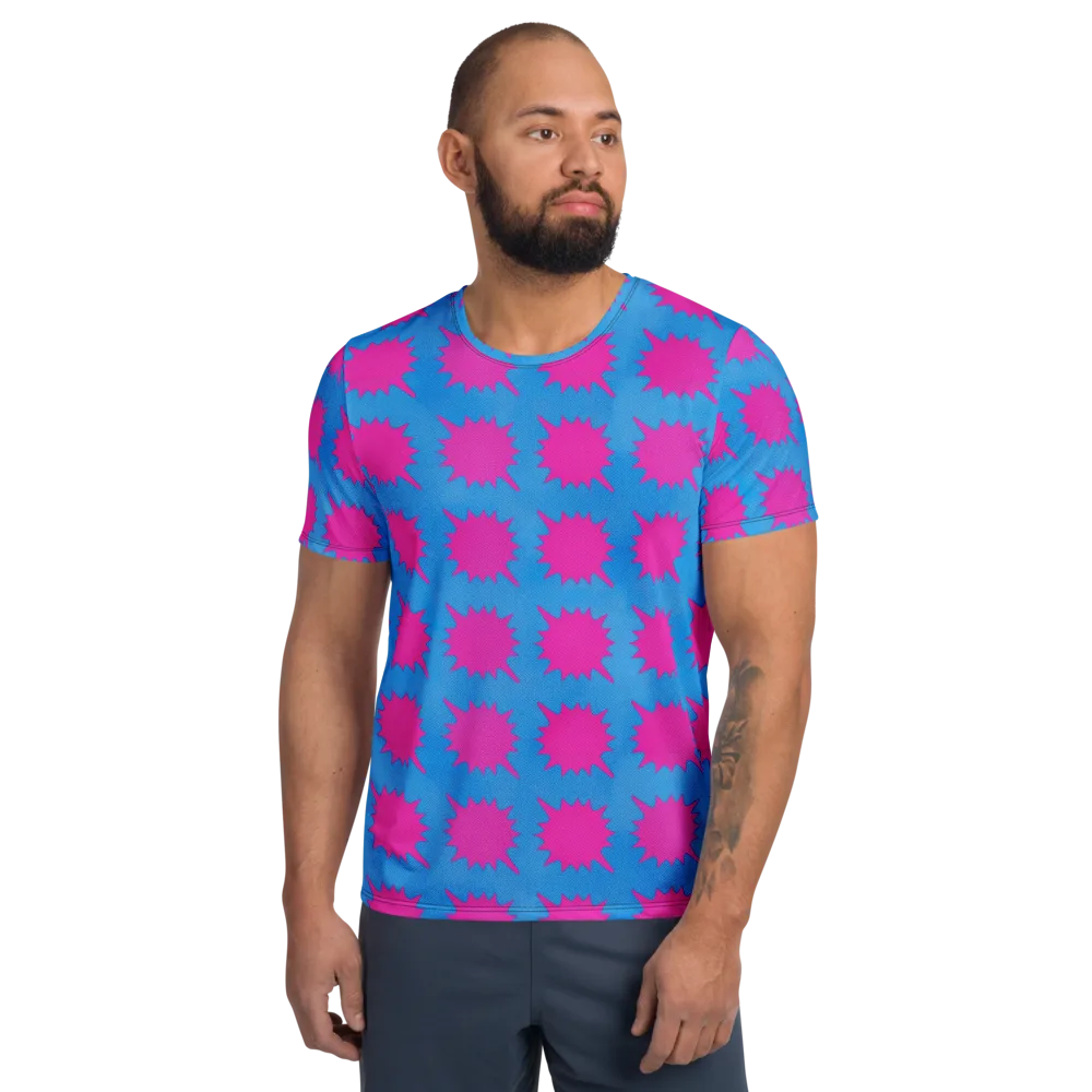 Neon Comet on Men's Athletic T-Shirt — Front