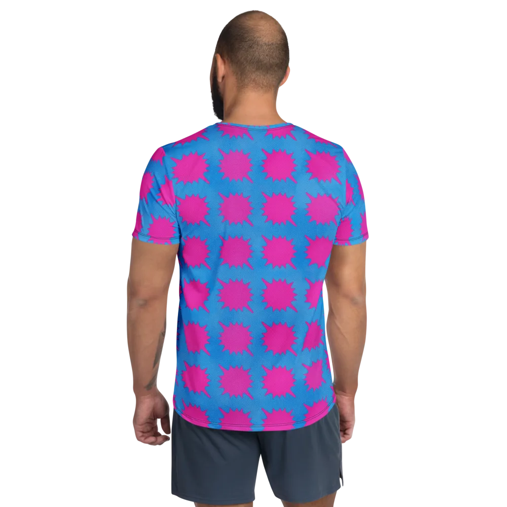 Neon Comet on Men's Athletic T-Shirt — Back