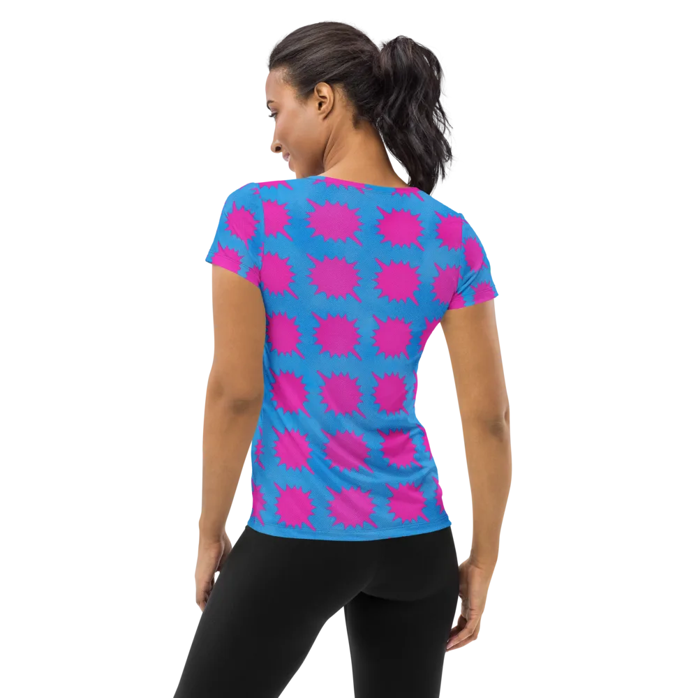Neon Comet on Women's Athletic T-Shirt — Back