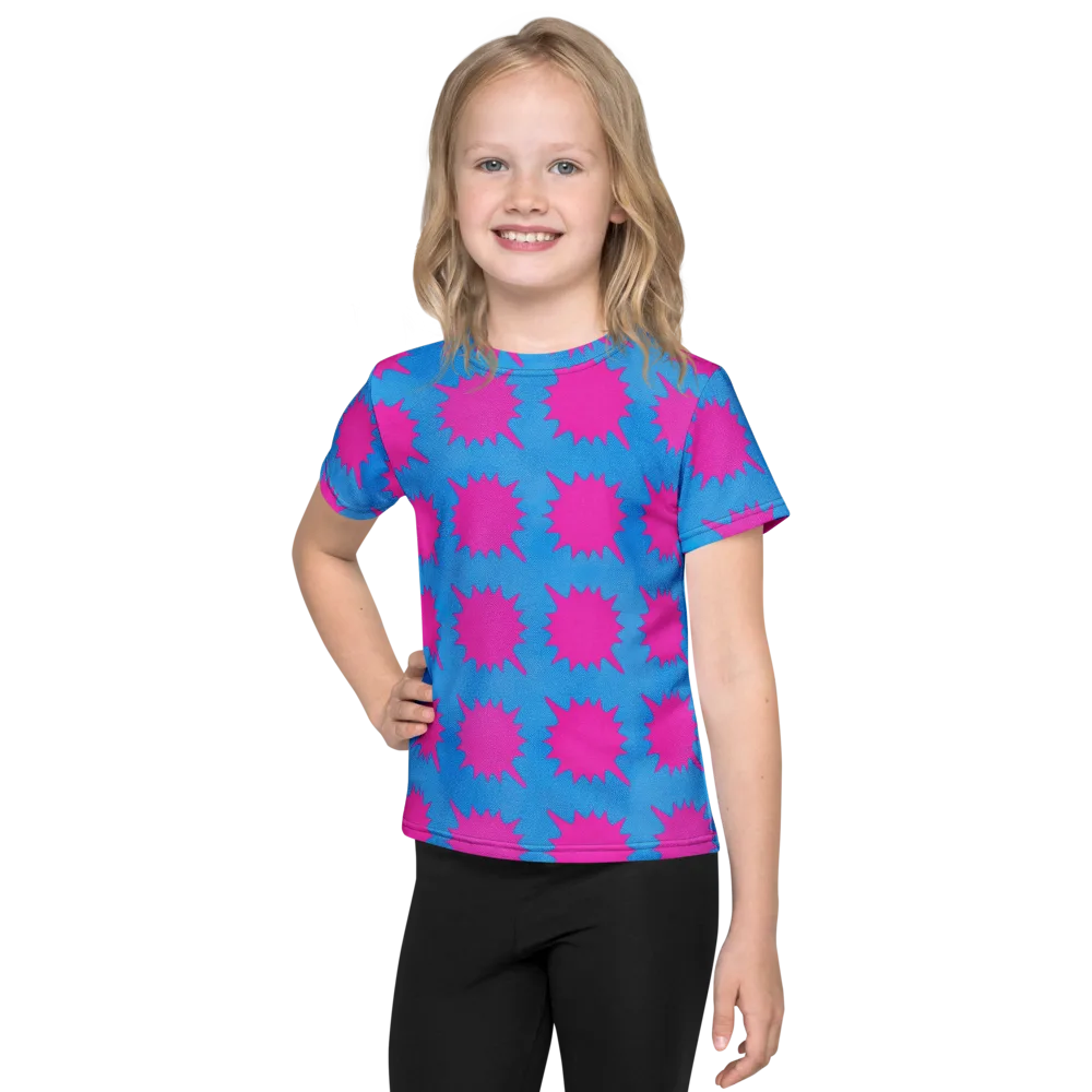Neon Comet on Kids Crew Neck T-Shirt — Front