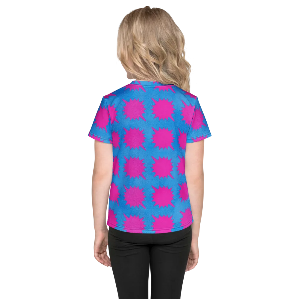 Neon Comet on Kids Crew Neck T-Shirt — Back