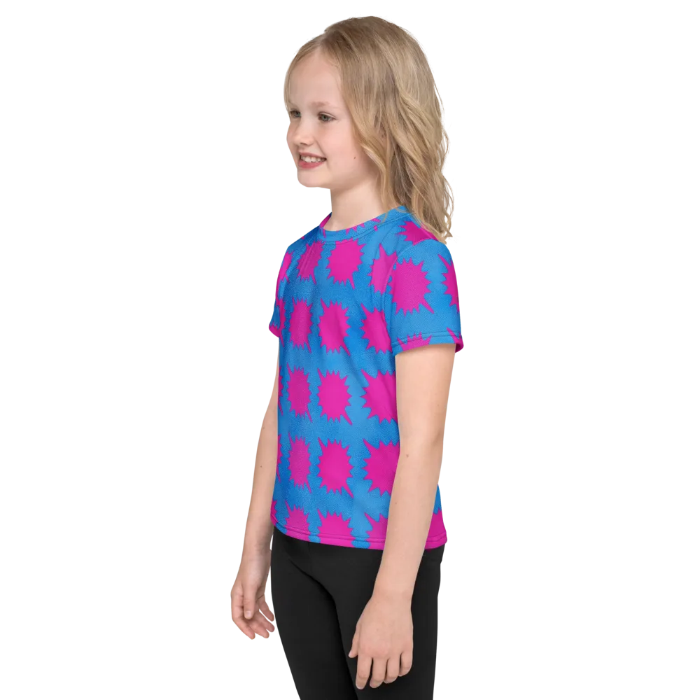Neon Comet on Kids Crew Neck T-Shirt — Left