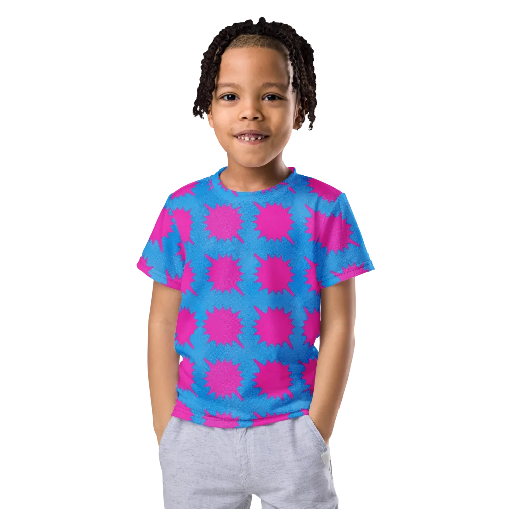 Neon Comet on Kids Crew Neck T-Shirt — Front