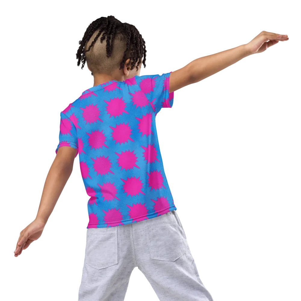 Neon Comet on Kids Crew Neck T-Shirt — Back