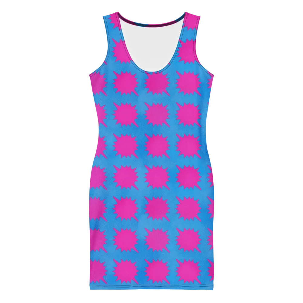 Neon Comet on Bodycon Dress — Front