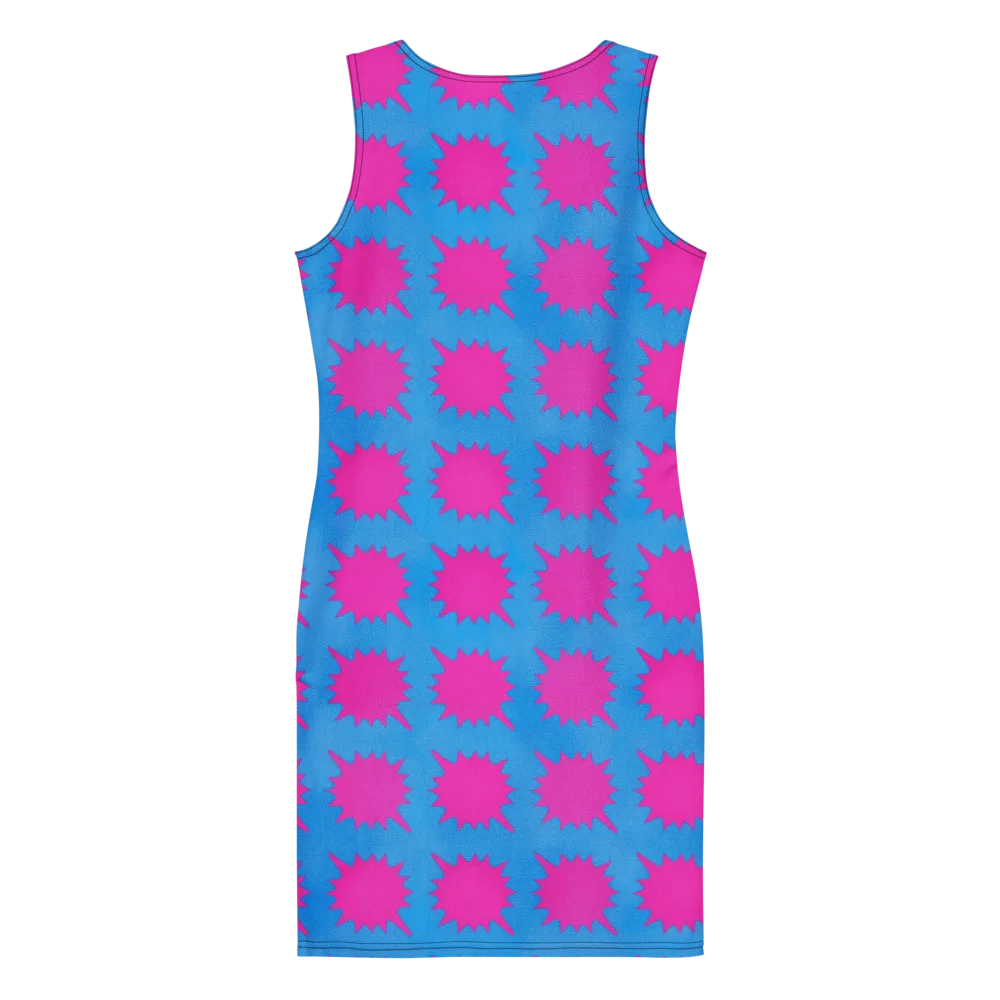 Neon Comet on Bodycon Dress — Back