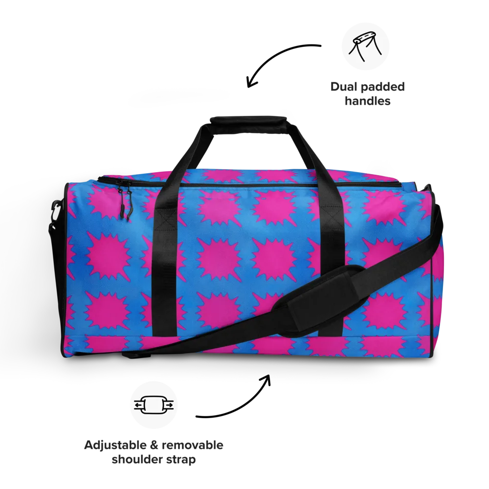 Neon Comet on Duffle Bag — Front