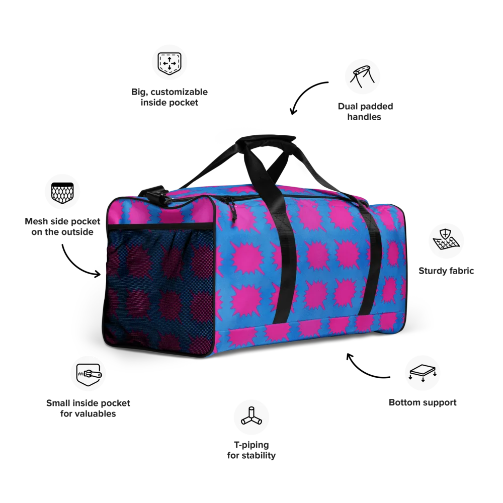 Neon Comet on Duffle Bag — Right Front