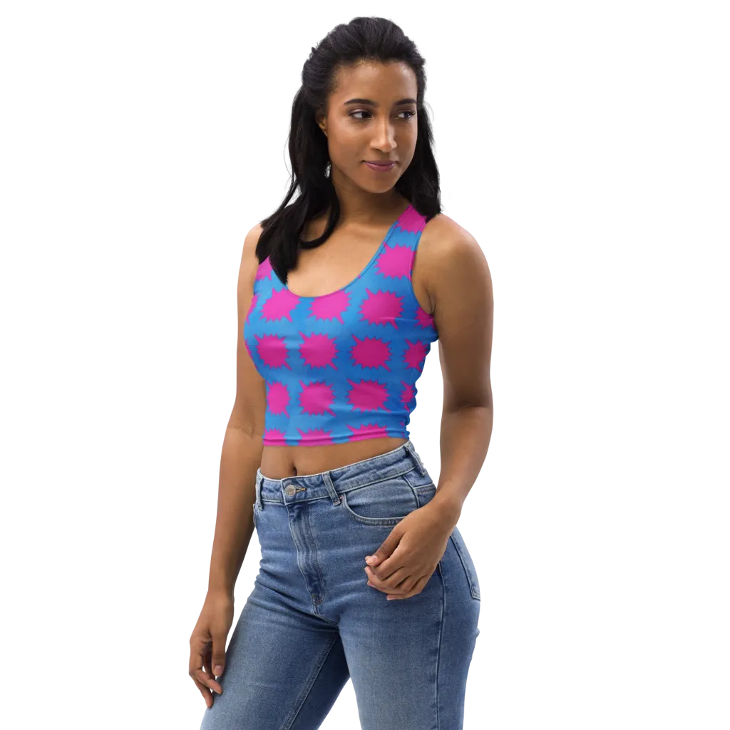 Neon Comet on Crop Top — Left Front