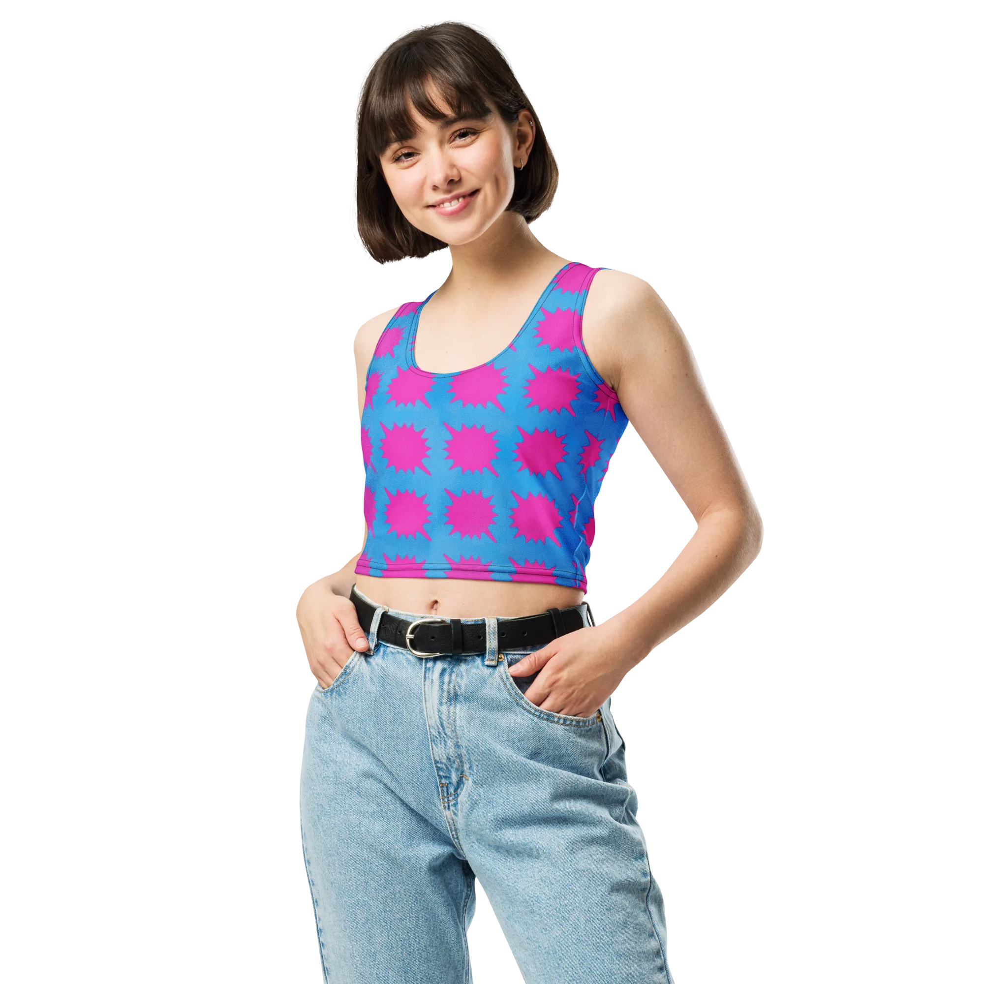 Neon Comet on Crop Top — Front