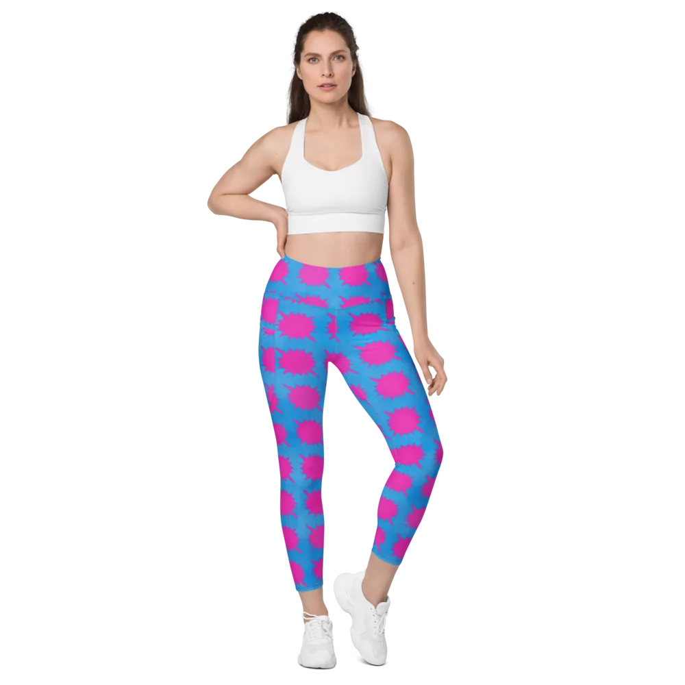 Neon Comet on Leggings with Pockets — Front