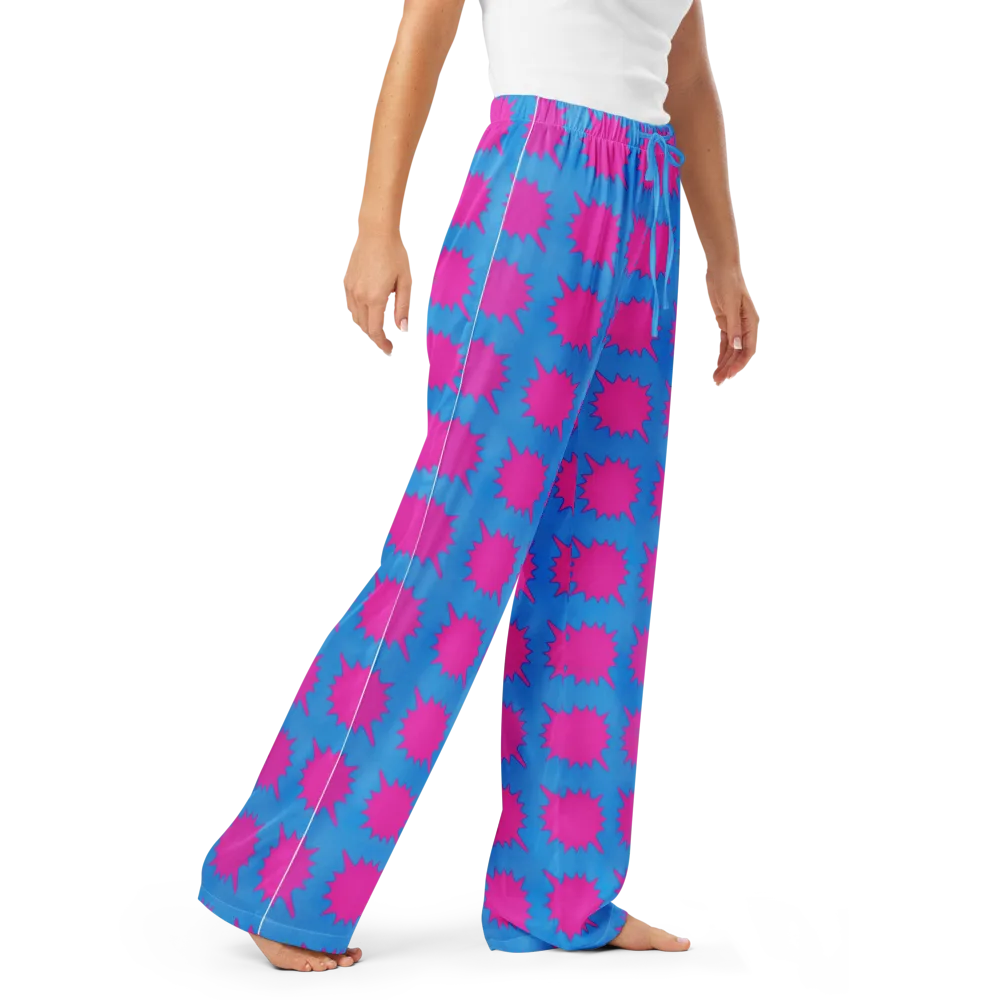 Neon Comet on Women's Pajama Pants — Right Front