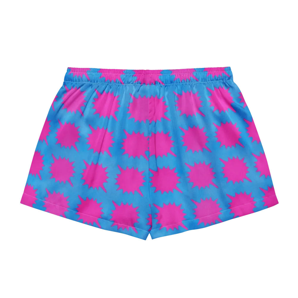 Neon Comet on Women's Pajama Shorts — Back