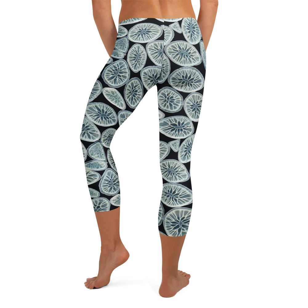 Midnight Citrus on Capri Leggings — Back