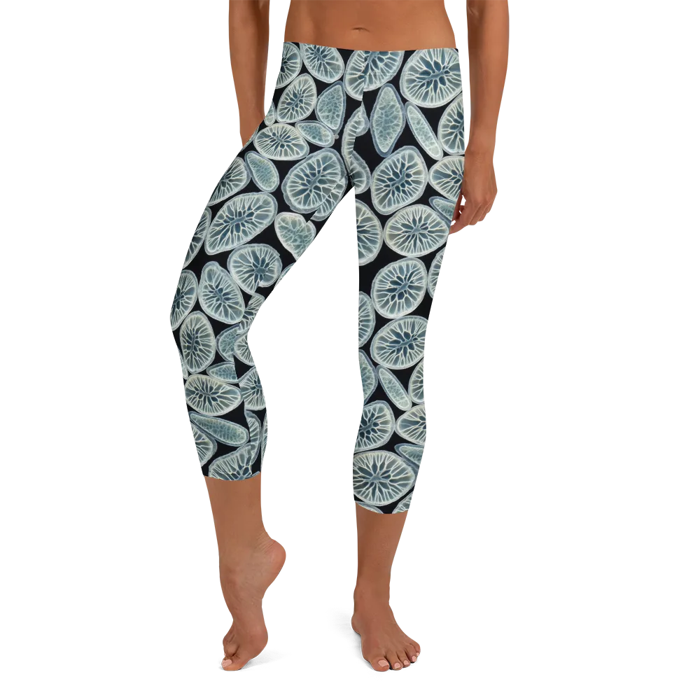 Midnight Citrus on Capri Leggings — Front