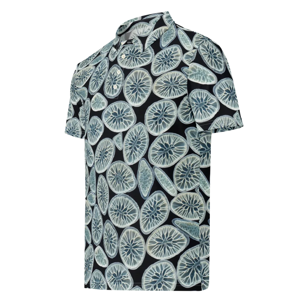 Midnight Citrus on Men's Slim Fit Polo Shirt — Left Front