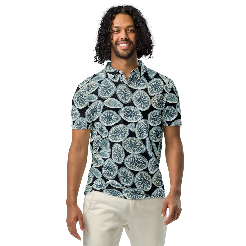 Midnight Citrus on Men's Slim Fit Polo Shirt — Front