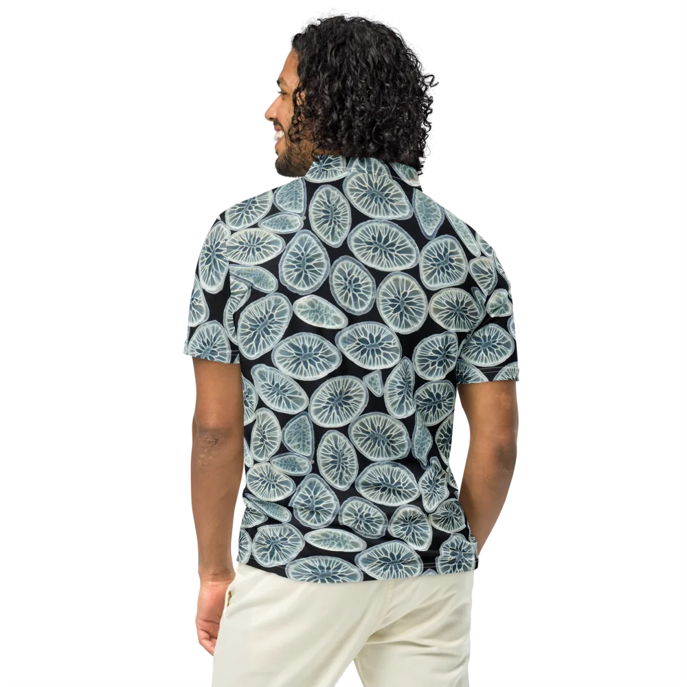 Midnight Citrus on Men's Slim Fit Polo Shirt — Back