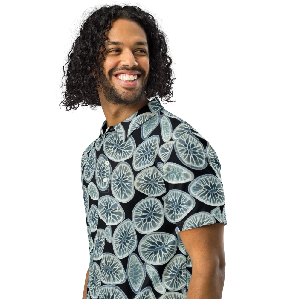 Midnight Citrus on Men's Slim Fit Polo Shirt — Left Front