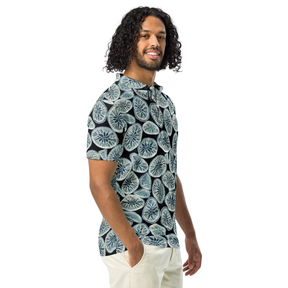 Midnight Citrus on Men's Slim Fit Polo Shirt — Right Front