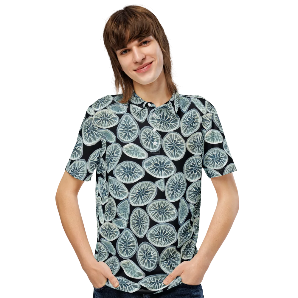 Midnight Citrus on Men's Slim Fit Polo Shirt — Front