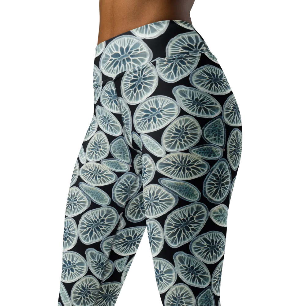 Midnight Citrus on Yoga Leggings — Left Front