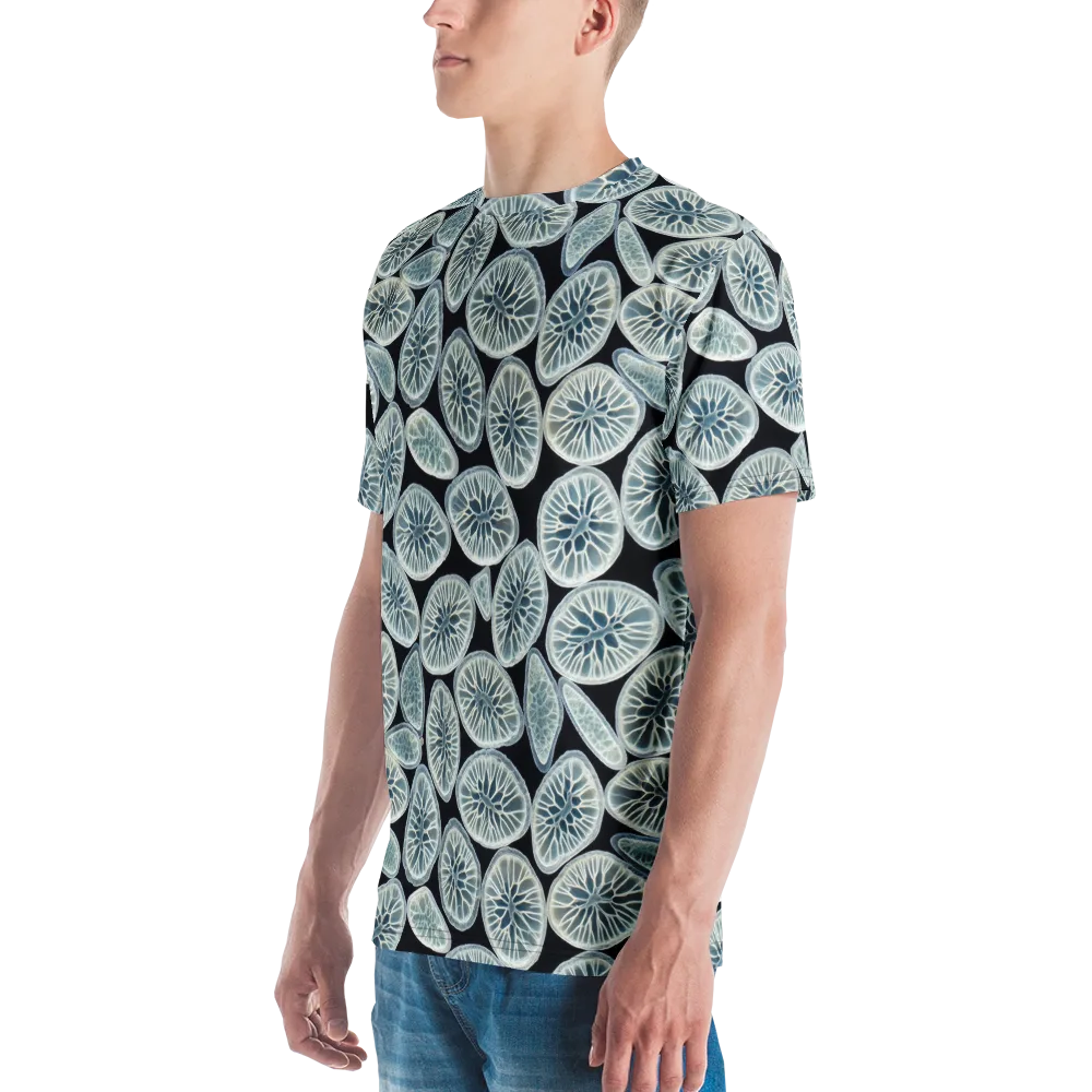 Midnight Citrus on Men's Crew Neck T-Shirt — Left