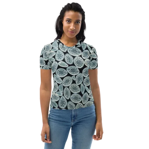 Midnight Citrus on a Women's Crew Neck T-Shirt