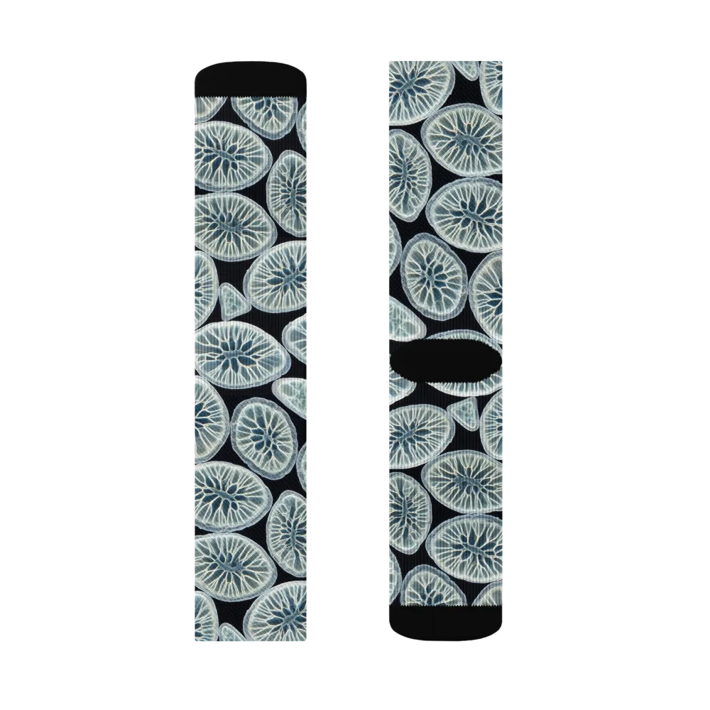 Midnight Citrus on Socks — Left Sock