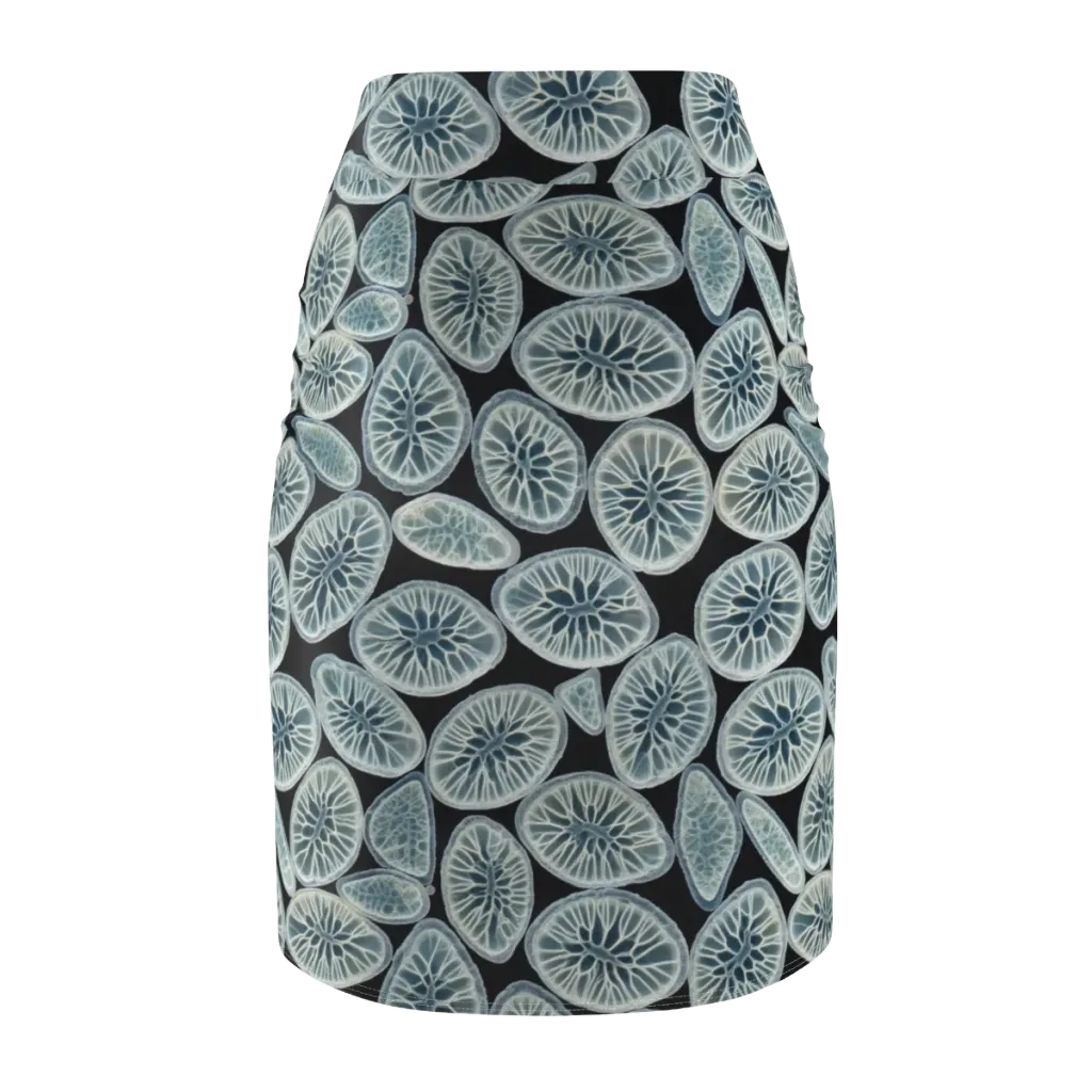 Midnight Citrus on Pencil Skirt — Back