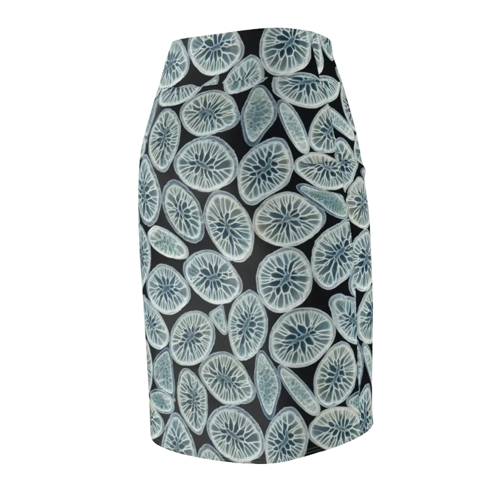 Midnight Citrus on Pencil Skirt — Back Side