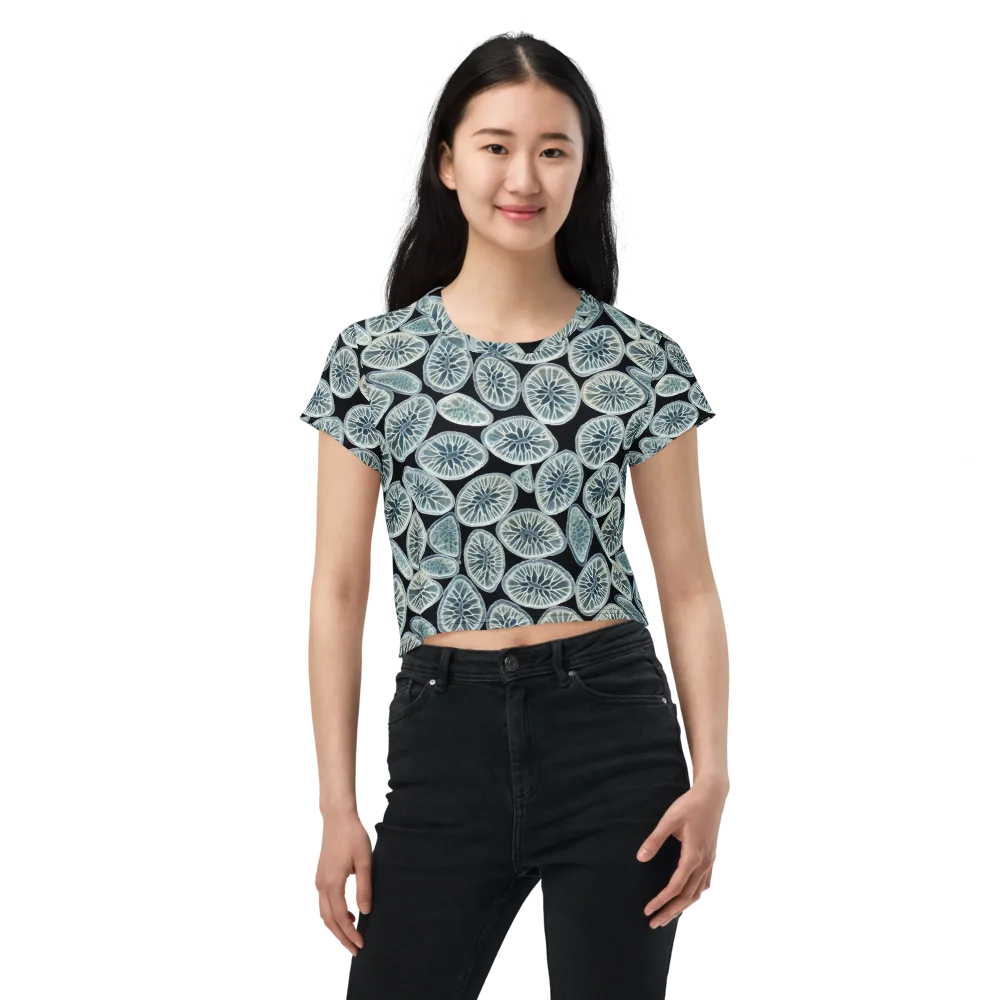 Midnight Citrus on Crop Tee — Front