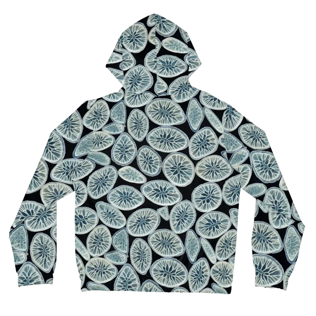 Midnight Citrus on Women's Full-Zip Hoodie — Back