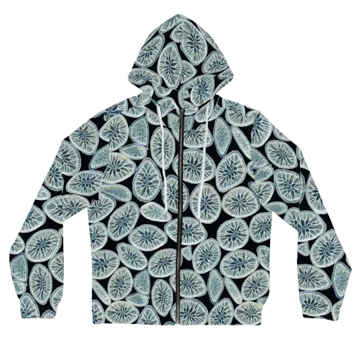 Midnight Citrus on a Women's Full-Zip Hoodie
