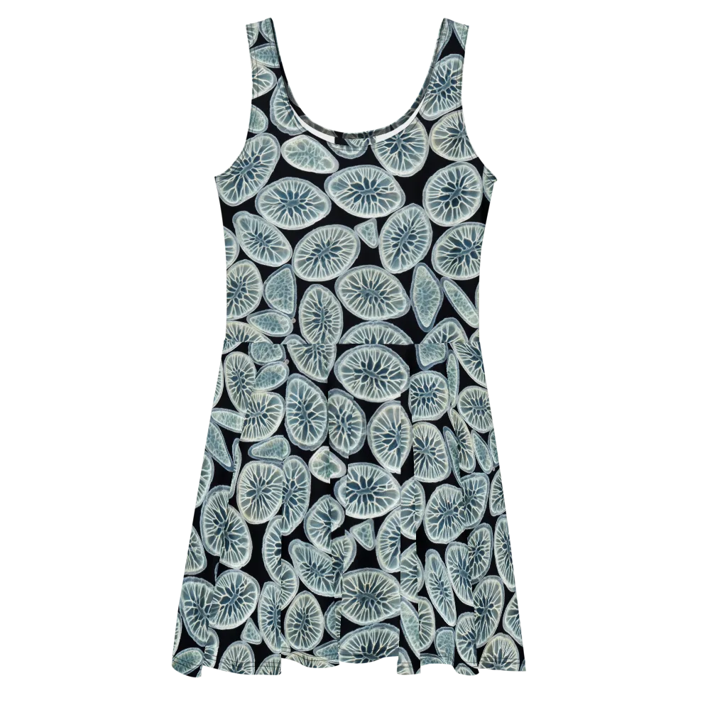 Midnight Citrus on Skater Dress — Front