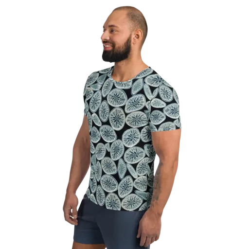 Midnight Citrus on a Men's Athletic T-Shirt