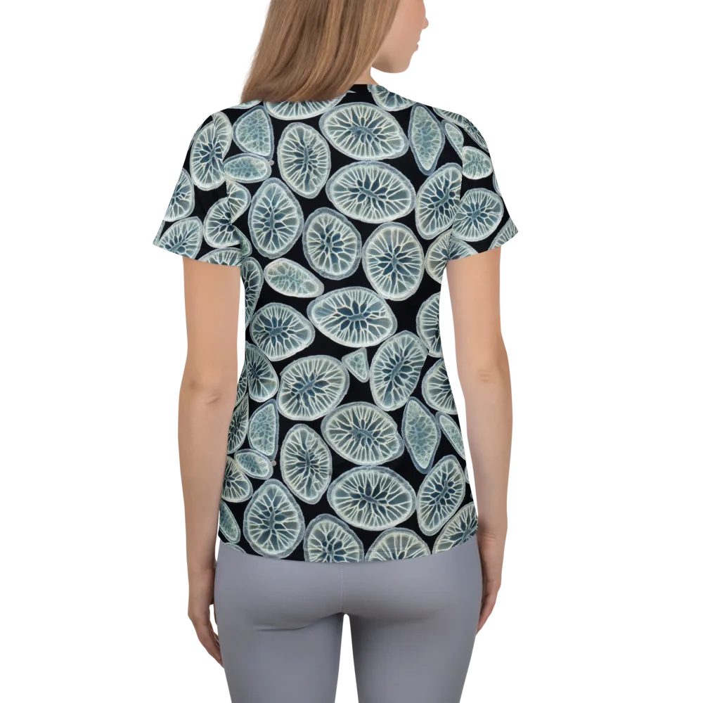 Midnight Citrus on Women's Athletic T-Shirt — Back
