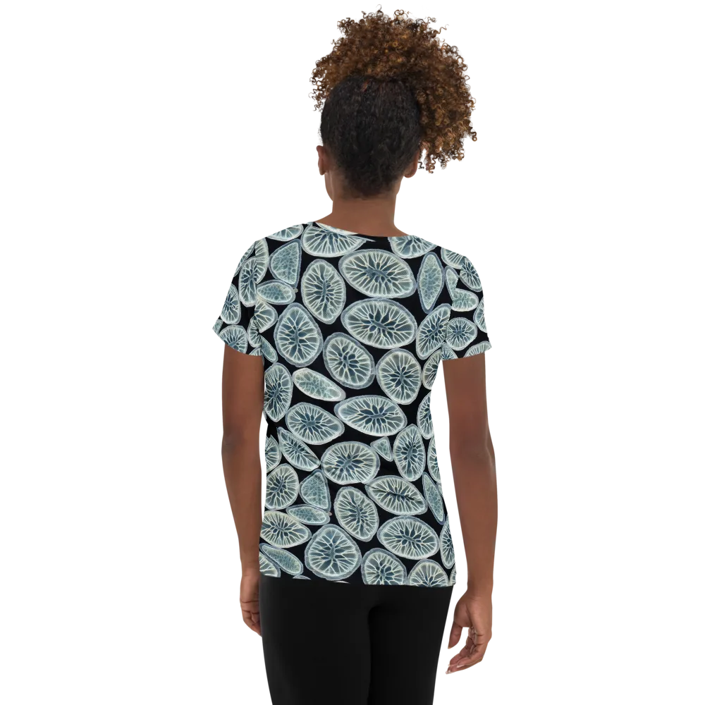 Midnight Citrus on Women's Athletic T-Shirt — Back