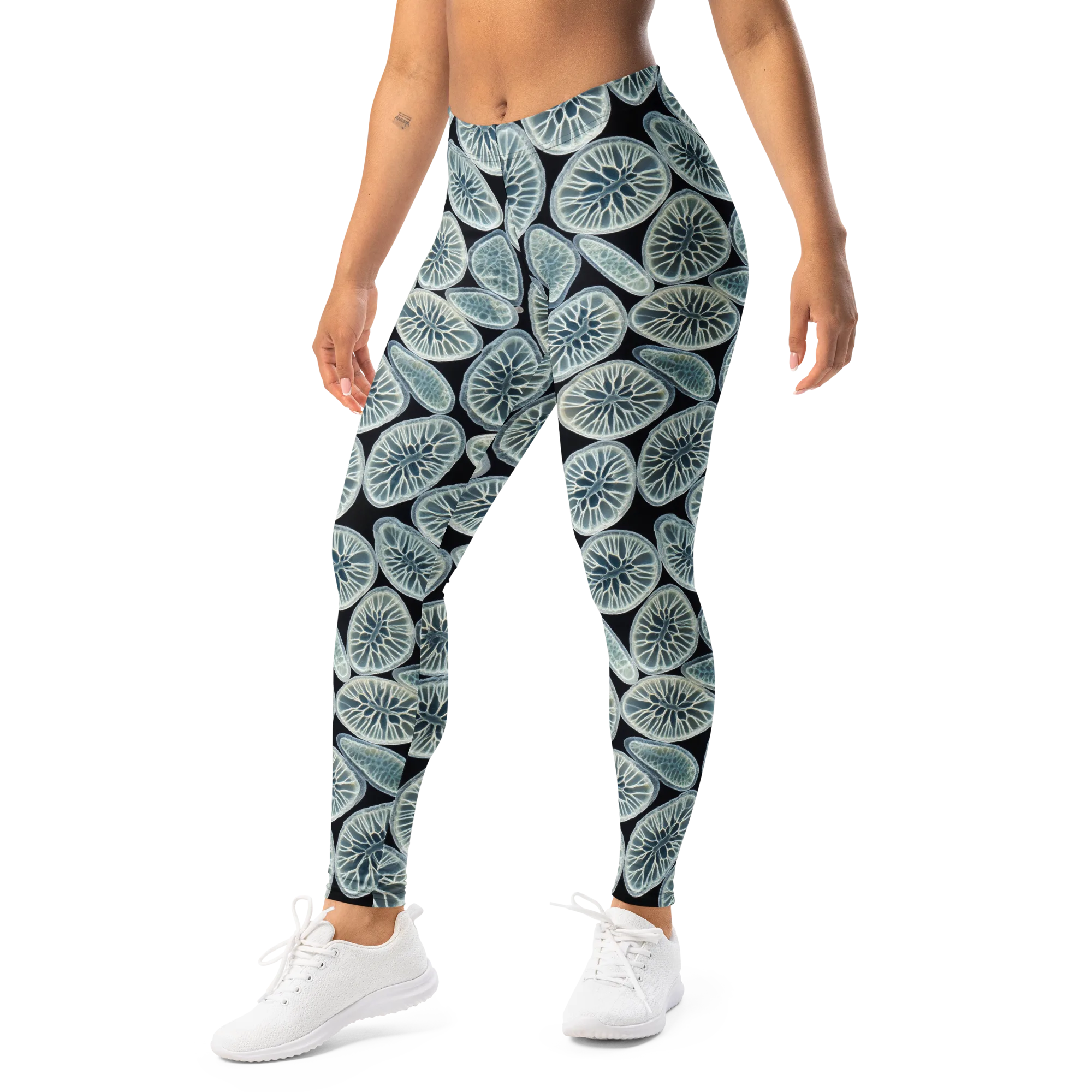Midnight Citrus on Leggings — Left Front