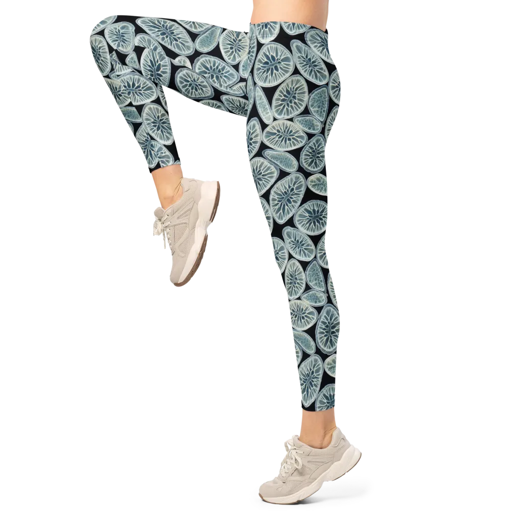 Midnight Citrus on Leggings — Left