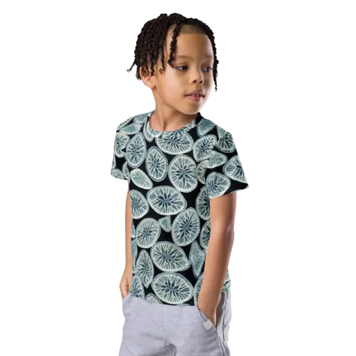 Midnight Citrus on a Kids Crew Neck T-Shirt