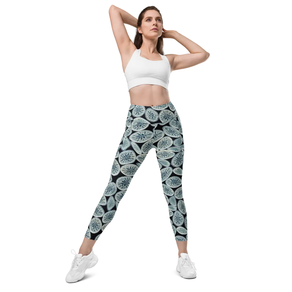 Midnight Citrus on Leggings with Pockets — Front
