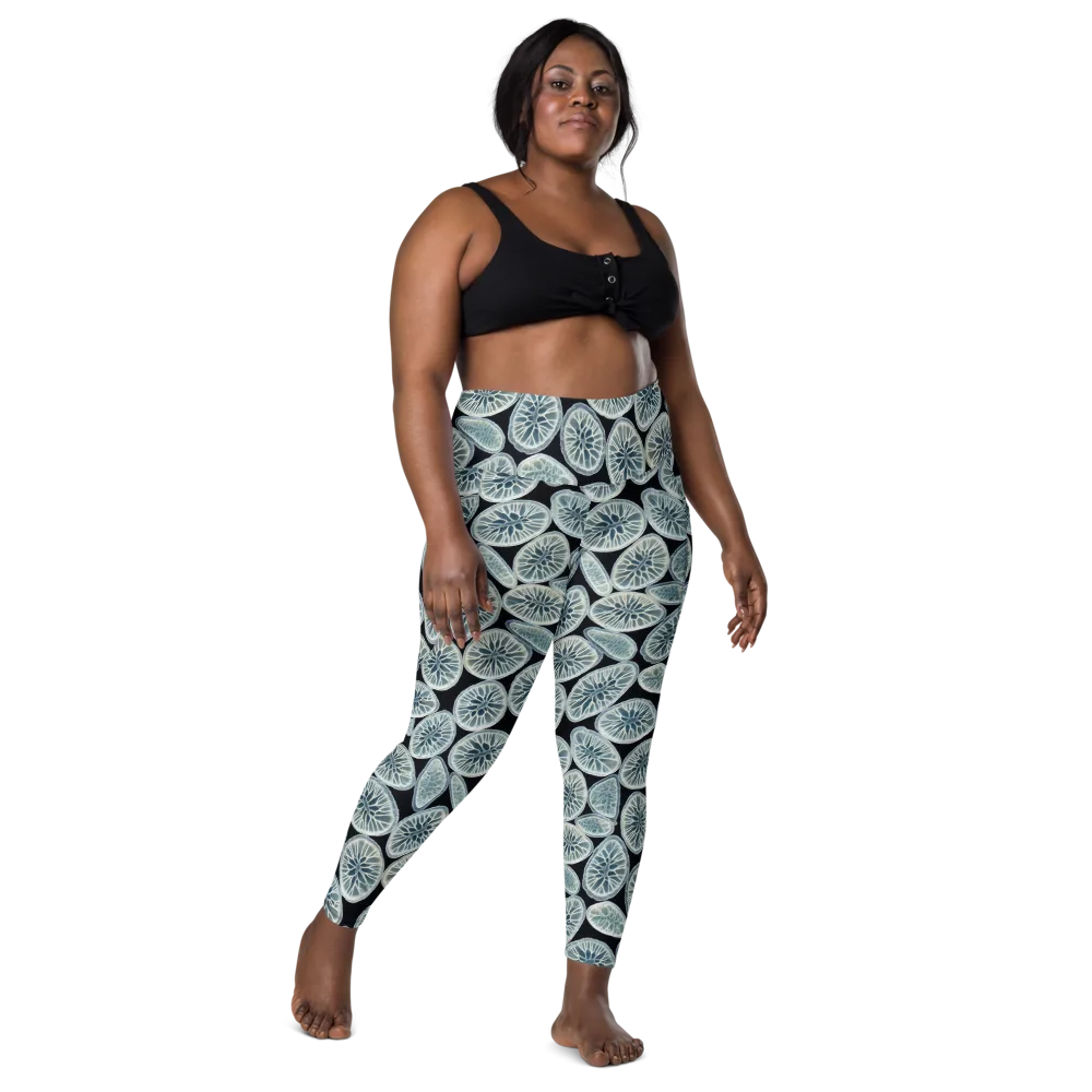 Midnight Citrus on Leggings with Pockets — Front
