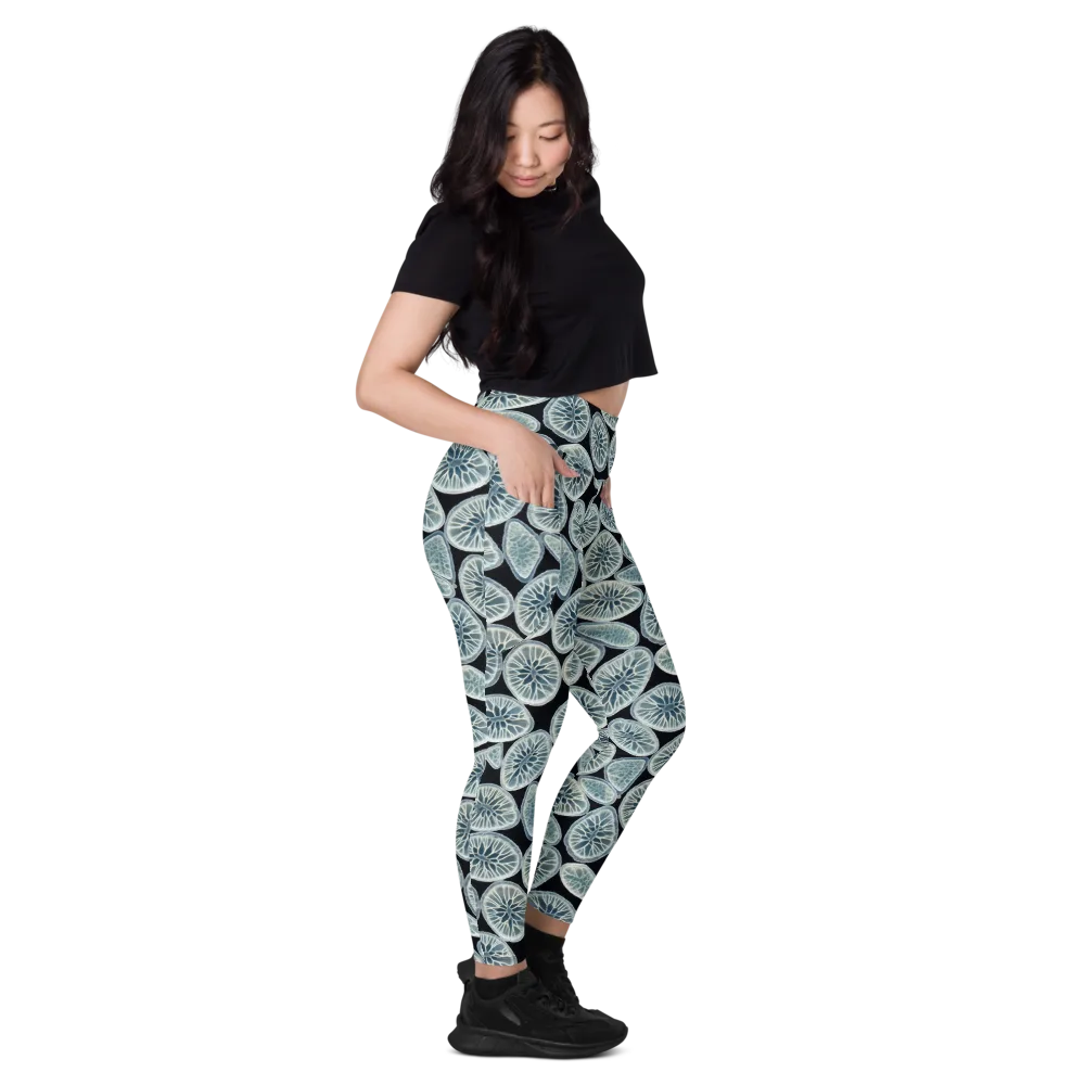 Midnight Citrus on Leggings with Pockets — Right