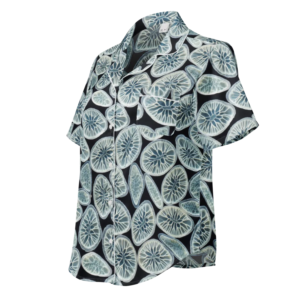 Midnight Citrus on Women's Short Sleeve Pajama Top — Left Front