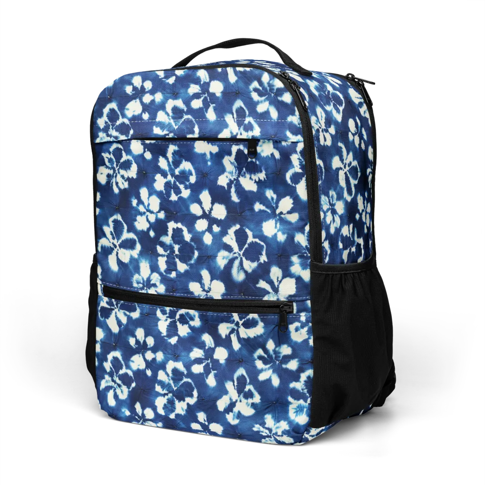 Shibori Garden on Utility Backpack — Left Front