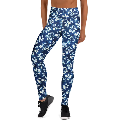 Shibori Garden on a Yoga Leggings