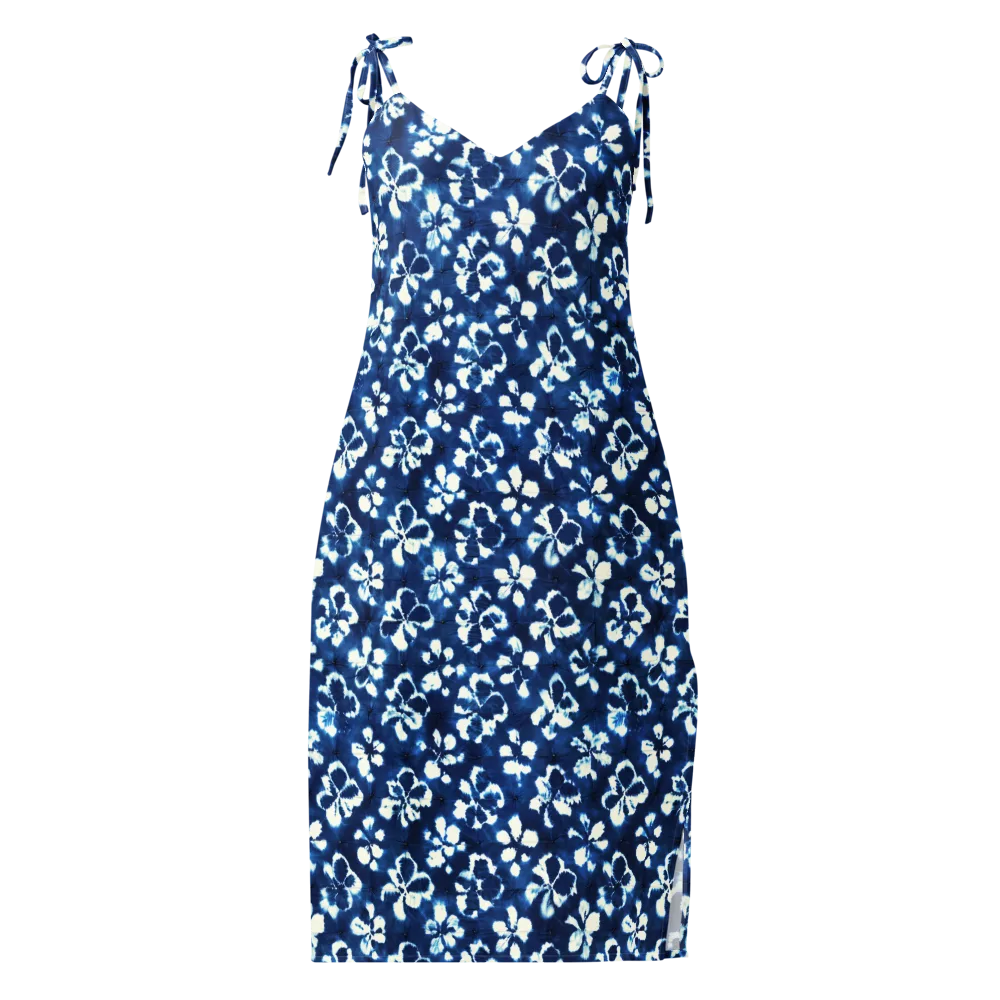 Shibori Garden on Slip Dress — Front