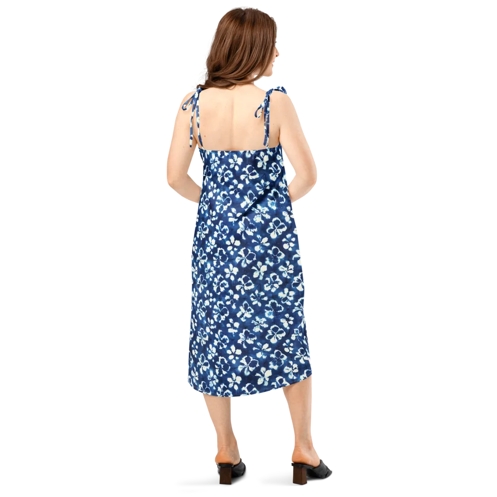 Shibori Garden on Slip Dress — Back