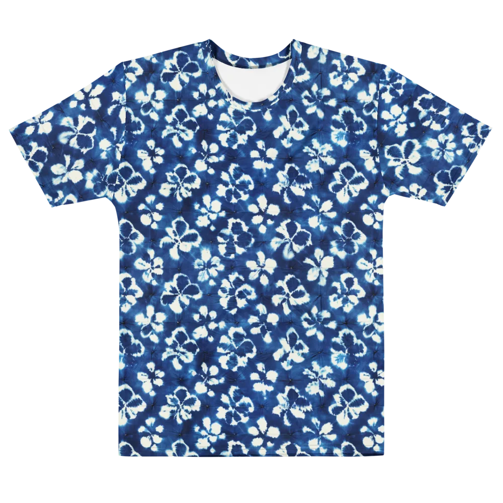 Shibori Garden on Men's Cotton Crew Neck T-Shirt — Front